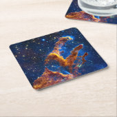 創造の柱 – James Webb NIRCam天文学 スクエアペーパーコースター (アングル)