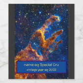 創造の柱 – James Webb NIRCam天文学 ワインラベル (シングルラベル)