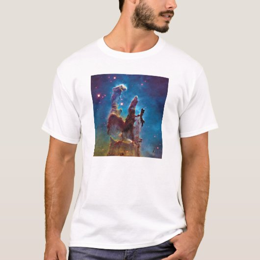 創造の柱 M16わし星雲 スペースフォト Tシャツ (正面)