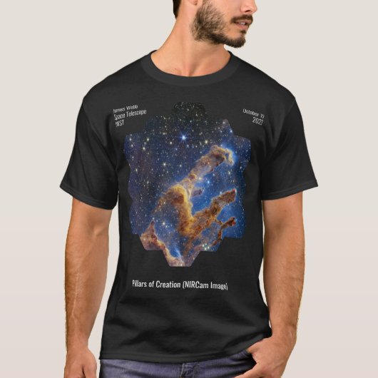 創造の柱(NIRCam Image) James Webb JWST Tシャツ (正面)