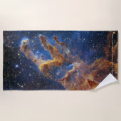 創造の柱James Webb Hi-Res 2022 ビーチタオル (正面)