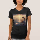 創造の波紋 - 宇宙の光のインナーチャイルド Tシャツ (正面)