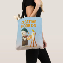 創造モードオン: 画家ビション犬アーティストアート トートバッグ