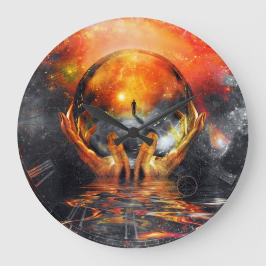 創造主の手に ラージ壁時計 (正面)