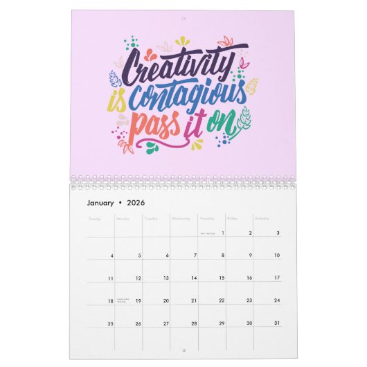 創造力は伝染する カレンダー (1月 2026)