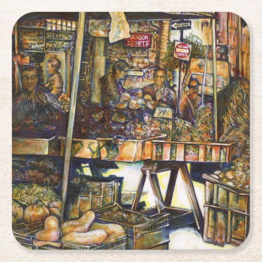 創造性が輝く スクエアペーパーコースター (正面)