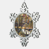 創造性が輝く スノーフレークピューターオーナメント (右)