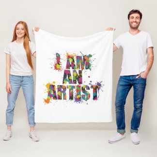 創造性に包み込む：私はアーティストである – Cozy フリースブランケット