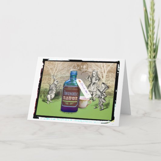 創造性のための不思議の国の素晴らしいソースのアリス カード (正面)