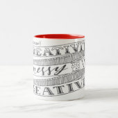 創造性はきたなく、私は非常に創造的なマグです ツートーンマグカップ (中央)