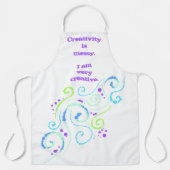 創造性は乱雑だ。渦巻きデザインおもしろエプロン エプロン (正面)