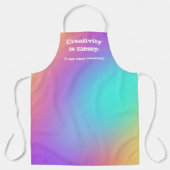 創造性は汚い私は非常にクリエイティブおもしろエプロン エプロン (正面)