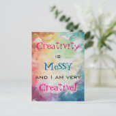 創造性は汚く、私はとてもクリエイティブだ ポストカード (スタンド正面)