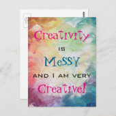創造性は汚く、私はとてもクリエイティブだ ポストカード (正面/裏面)