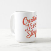 創造性は眠らない – 芸術的新学期 コーヒーマグカップ (正面左)