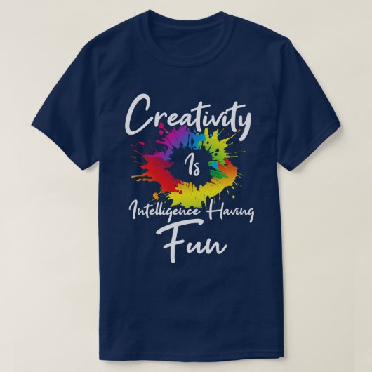 創造性は知性に富むおもしろい Tシャツ (デザイン正面)
