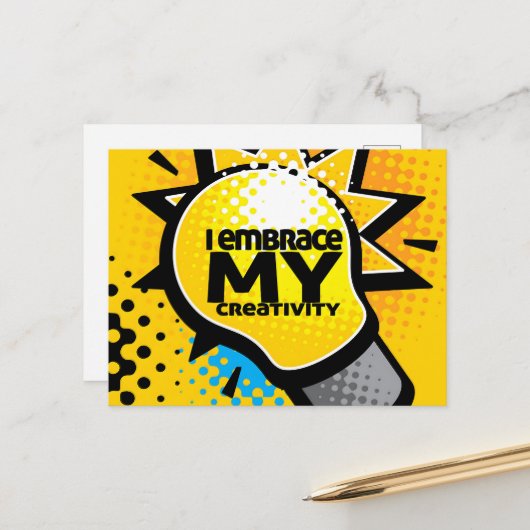「創造性を受け入れる」モチベーション肯定 ポストカード (正面/裏面インサイチュ)