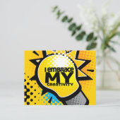 「創造性を受け入れる」モチベーション肯定 ポストカード (スタンド正面)