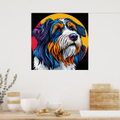 創造性を発揮する鮮やか犬 ポスター (キッチン)