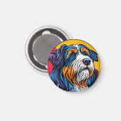 創造性を発揮する鮮やか犬 マグネット (正面/裏面)