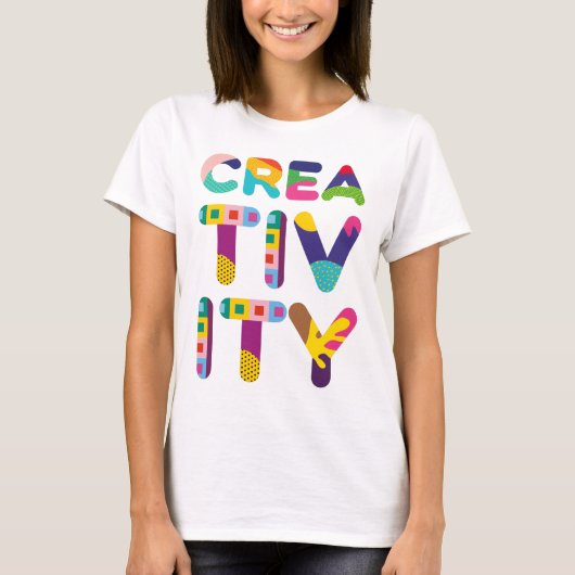 創造性前向きカラフル文字 Tシャツ (正面)