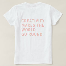 創造性引用文ピンクタイポグラフィバックプリント Tシャツ