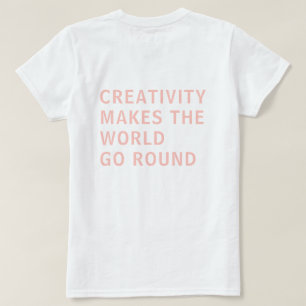 創造性引用文ピンクタイポグラフィバックプリント Tシャツ
