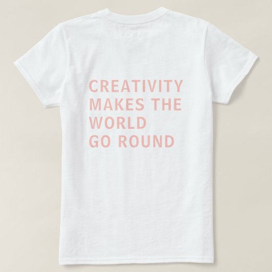 創造性引用文ピンクタイポグラフィバックプリント Tシャツ (デザイン裏面)