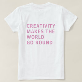 創造性引用文ピンクタイポグラフィバックプリント Tシャツ