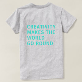 創造性引用文ブルータイポグラフィバックプリントグレー Tシャツ