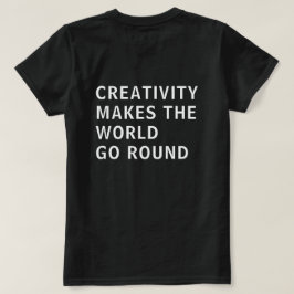 創造性引用文ホワイトタイポグラフィバックプリントブラック Tシャツ