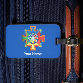 創造曼荼羅の青い背景 ラゲッジタグ