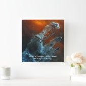 創造柱ジェームズウェッブ宇宙望遠鏡 スクエア壁時計 (ホーム)