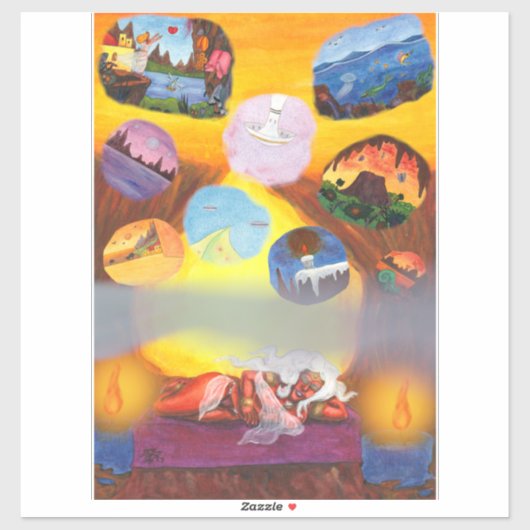 創造母女神ドリームワールドファンタジー愛 シール (シート)