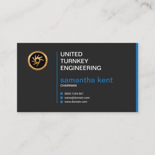 創造的でエレガントでシンプルなレトロの青い議長 名刺 (正面)