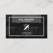 創造的でスタイリッシュな鋸で挽かれた材木の建築業者 名刺 (正面)