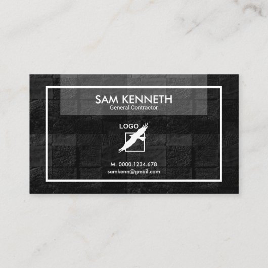 創造的でスタイリッシュな鋸で挽かれた材木の建築業者 名刺 (正面)