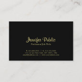 創造的でモダンでエレガントで黒いプロフェッショナル 名刺 (正面)