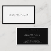 創造的でモダンでエレガントな白黒のカッコいいの平野 名刺 (正面/裏面)