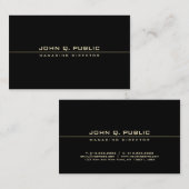 創造的でモダンで黒い金ゴールドのミニマリストのカッコいいの平野 名刺 (正面/裏面)