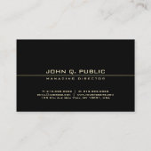 創造的でモダンで黒い金ゴールドのミニマリストのカッコいいの平野 名刺 (裏面)