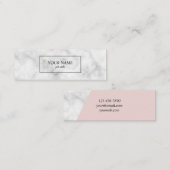 創造的でモダンなピンクの大理石の小型名刺 スキニー名刺 (正面/裏面)