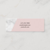 創造的でモダンなピンクの大理石の小型名刺 スキニー名刺 (裏面)