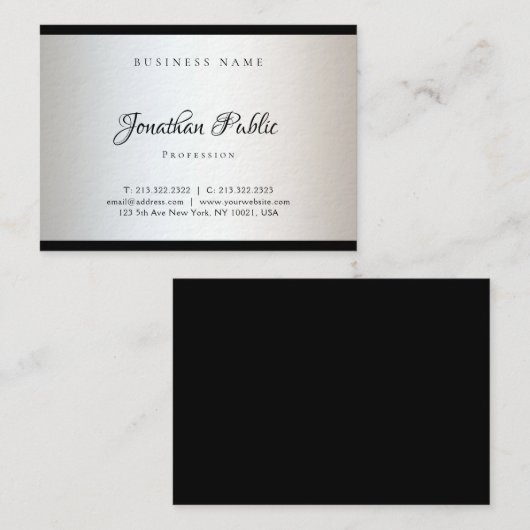 創造的でモダンな手書きのシンプルなテンプレートの上品 名刺 (正面/裏面)