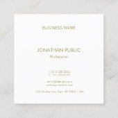 創造的でモダンな金ゴールドのモノグラムの頭が切れるで明白な贅沢 スクエア名刺 (裏面)