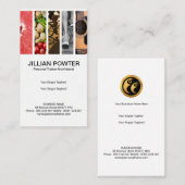 創造的で健康なライフスタイルの写真のコラムのトレーナー 名刺 (正面/裏面)