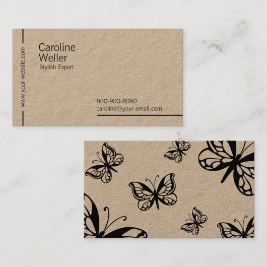 創造的で古い名刺 名刺 (正面/裏面)