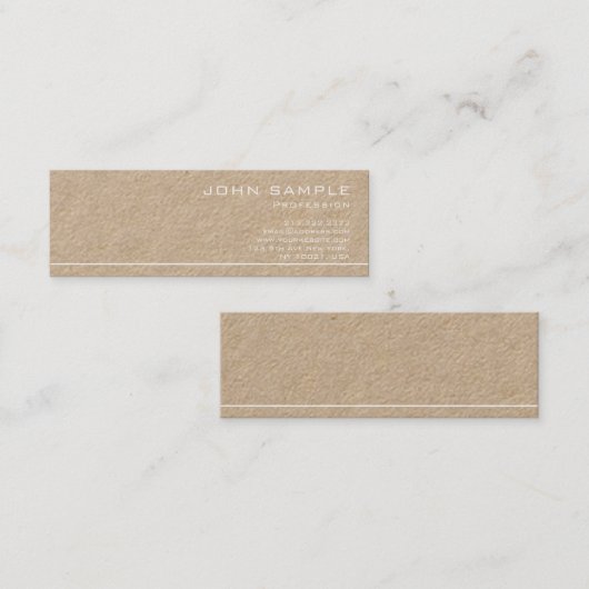 創造的で粋で明白で高品質な優れたクラフト スキニー名刺 (正面/裏面)