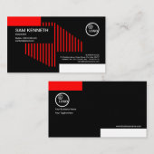 創造的で赤い構造ラインエンジニア 名刺 (正面/裏面)