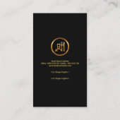 創造的で黒いタキシードの金ゴールドのBoutonniereのシェフのロゴ 名刺 (裏面)